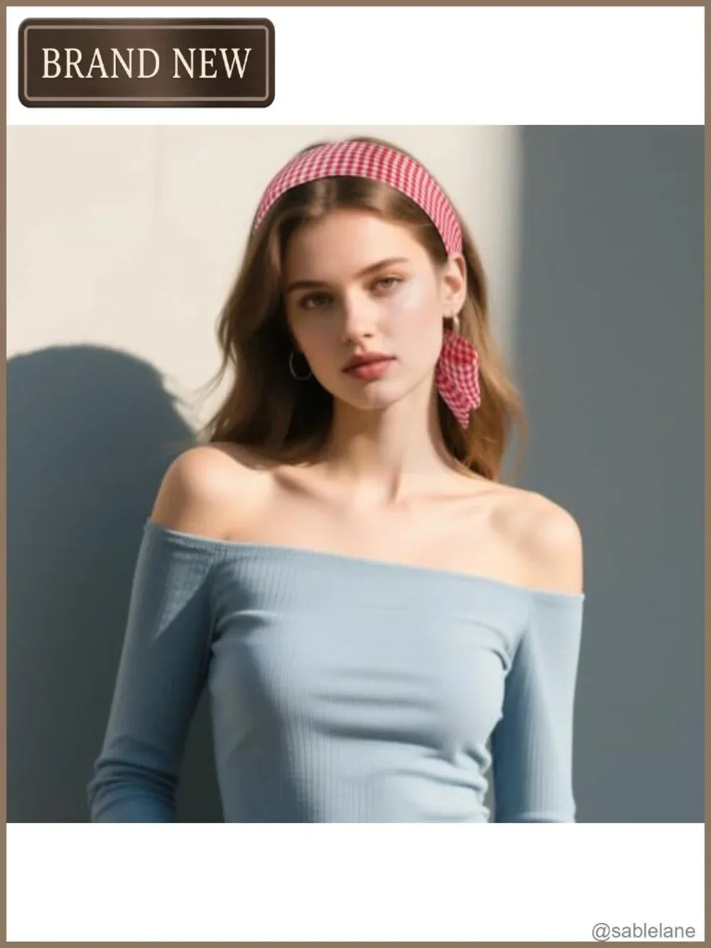 Silk Feel Polyester Skinny Scarf Neck Bow Tie Hairband Purse Accessory
